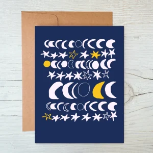 'Moons and Stars' Greetings Card