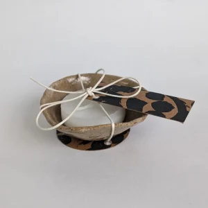 Stoneware Pinch Pot with Tea Light
